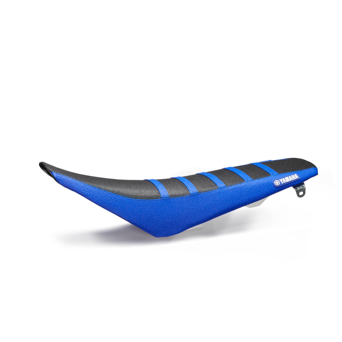 Med sideribber, der forhindrer dig i at glide, når du accelererer, har dette sædebetræk den blå/sorte MX Factory racing-finish.