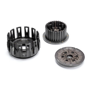This kit includes a Billet Clutch Basket, Inner Hub, and Pressure Plate to create a robust clutch system.