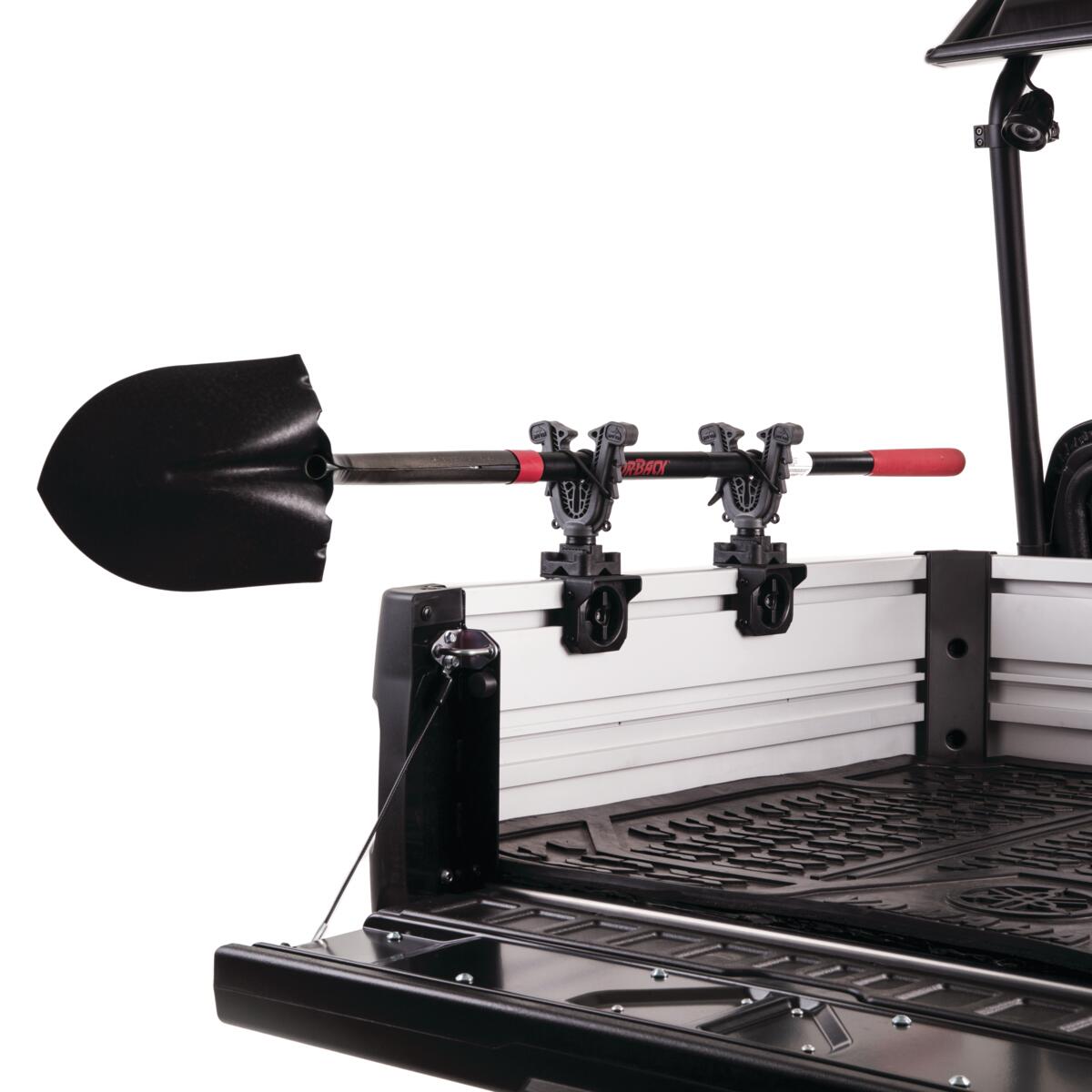 A true custom fit for your tools that attaches to the FusionFit™ Bed Rail Attachment Kit. Experience effortless installation, solid mounting, and easily adjustable knobs for quick, tool-free alterations while on the move. Includes forks (2), mounting blocks (2), rubber snubbers (2), and all necessary mounting hardware for easy installation