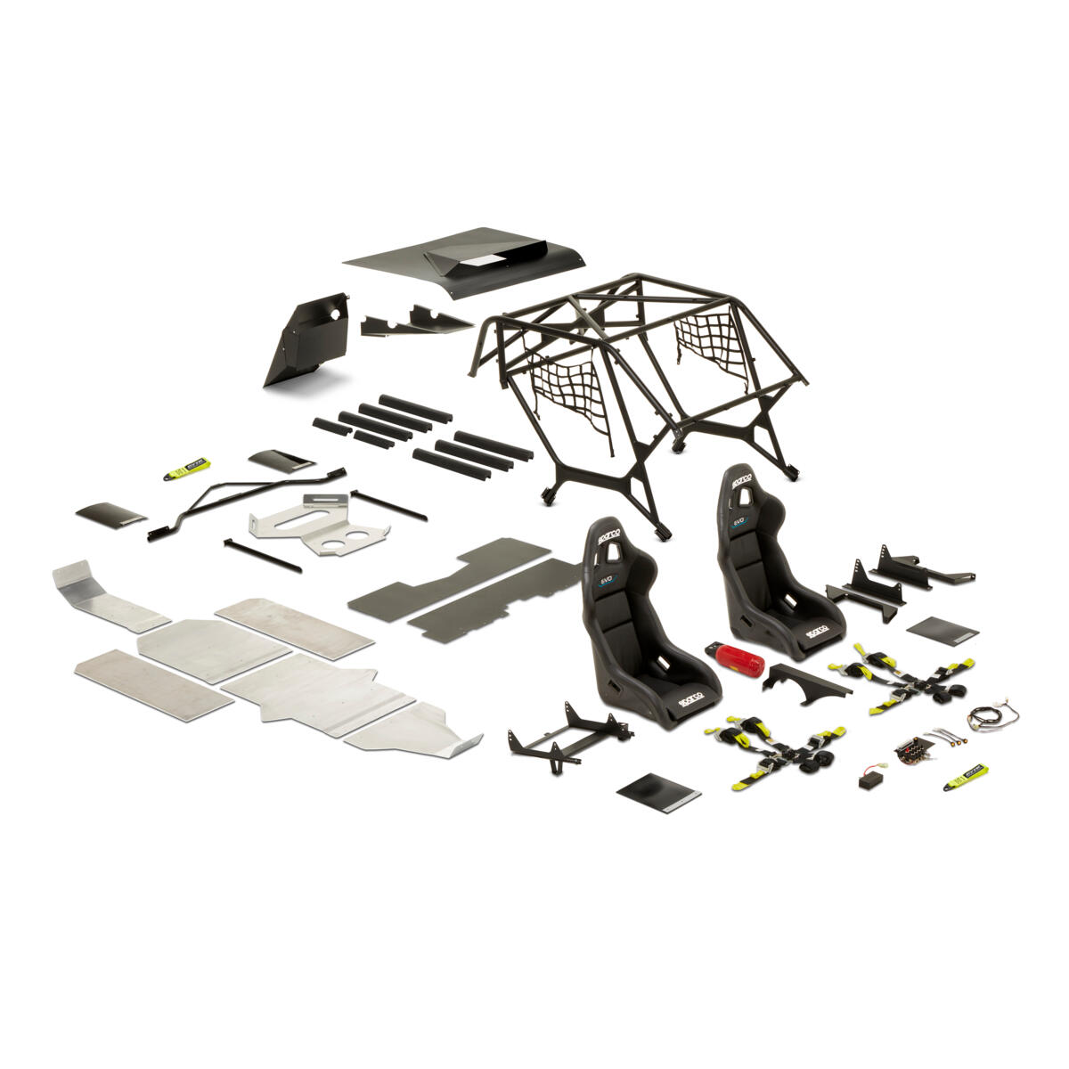 De GYTR® Stage 1-racingkit (modeljaar 2019 tot heden) bevat alle verplichte apparatuur op basis van de T4-voorschriften van de FIA (Fédération Internationale de l'Automobile) voor Side-by-Sides. Uitgerust met deze kit is de YXZ1000R klaar om deel te nemen aan de meeste competities van de National Sports Authorities en FIM.
Dankzij het plug-and-play ontwerp hoef je niet te lassen of het chassis aan te passen. Samen met de volledige montage-instructies kan elke Yamaha SSV-dealer of ervaren monteur de kit in ongeveer 16 uur monteren.
Met de GYTR-racingkit gaat er een nieuwe wereld van rallyraces voor je open en beschik je over een sterke basis om je vaardigheden en voertuigprestaties verder te verbeteren, voor beginnende en ervaren coureurs.
Deze Stage 1-kit is ontwikkeld voor modellen met een achteraan gemonteerde radiator en is geschikt voor YXZ1000R-modellen vanaf modeljaar 2019.

De kit bevat: