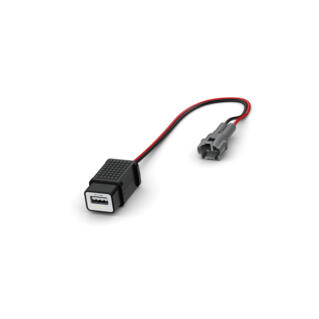 USB-aansluitpunt van 5 Volt voor voorbekabelde motorfietsen. Ideaal geschikt voor het opladen van smartphones en soortgelijke apparaten.