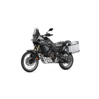 Ténéré 700 is built to take you off the beaten track and move you over to new horizons. The Explorer Pack contains the complete ensemble of accessories to support this journey of discovery. The aluminium side cases with 72L capacity ensure you have enough space to pack up and go at a moment's notice. To carry even extra luggage, the Explorer Pack features an easily mountable mono seat rack, with flat surface, that allows faster setting up of additional bags. With all that luggage, it's imperative to have good bike stability when parked and that's why the Explorer Pack is equipped with a center stand. For added protection, the pack also features a skid plate and an engine guard, so your Ténéré 700 can withstand those long-distance travels. Are you ready to make the next horizon yours?