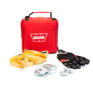 Accessory kit with winching gloves and all basic tools to properly rig and operate your winch.